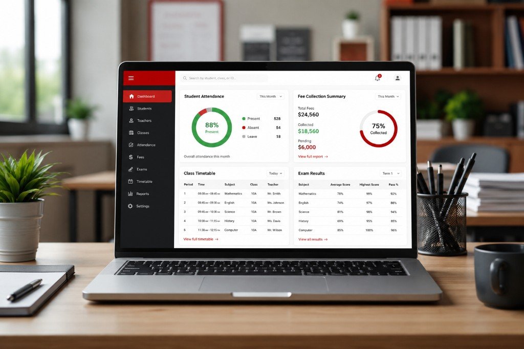 School Management Software dashboard